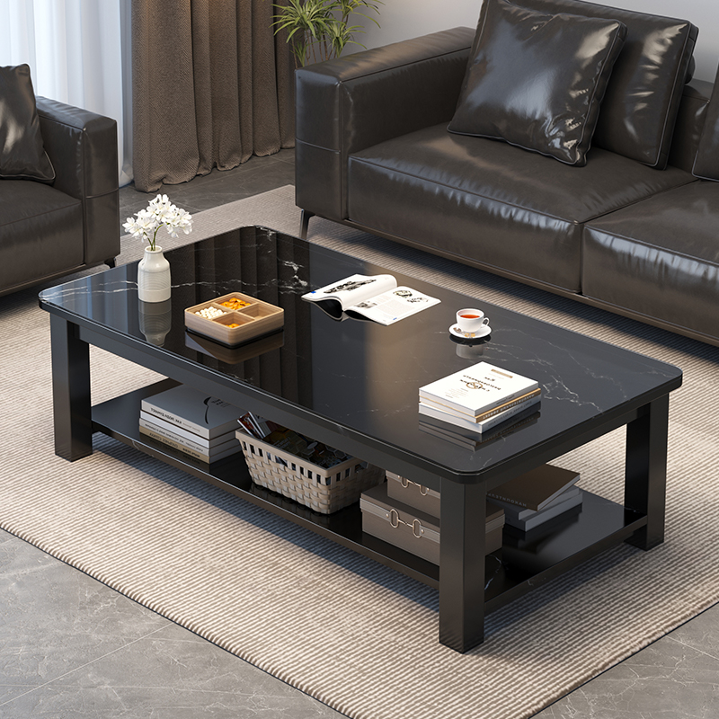 速发茶几办2约钢化玻璃茶桌小户型客厅家用公024新款简室长方形桌