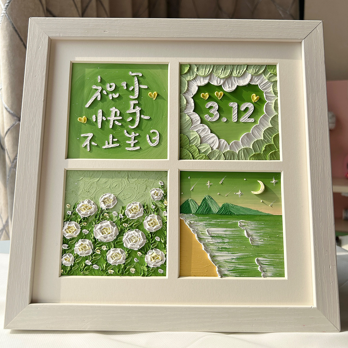 速发2024新填油画棒款充物绘生日礼手解闷手工油彩画框初学者套装
