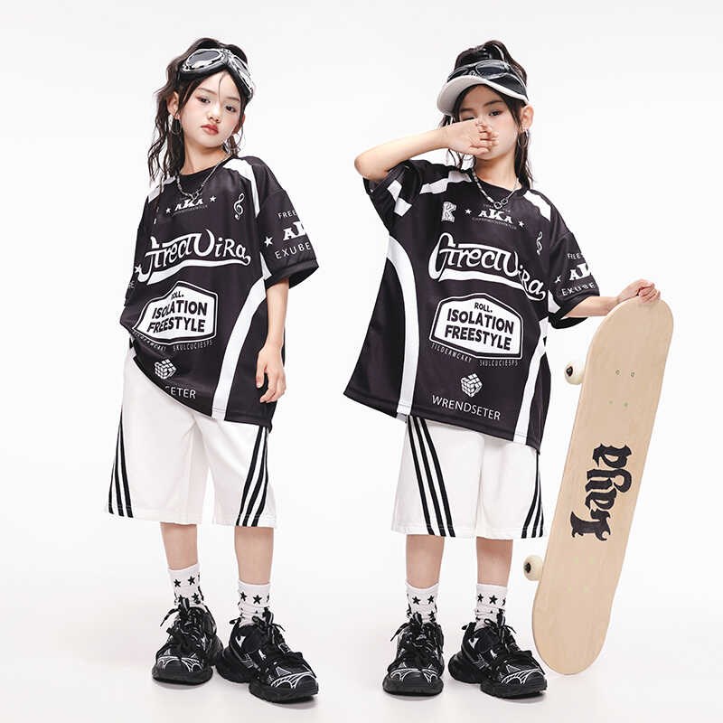 速发街舞儿 童潮服嘻哈T瞳hipho炸套装架孩鼓演出走秀子p街