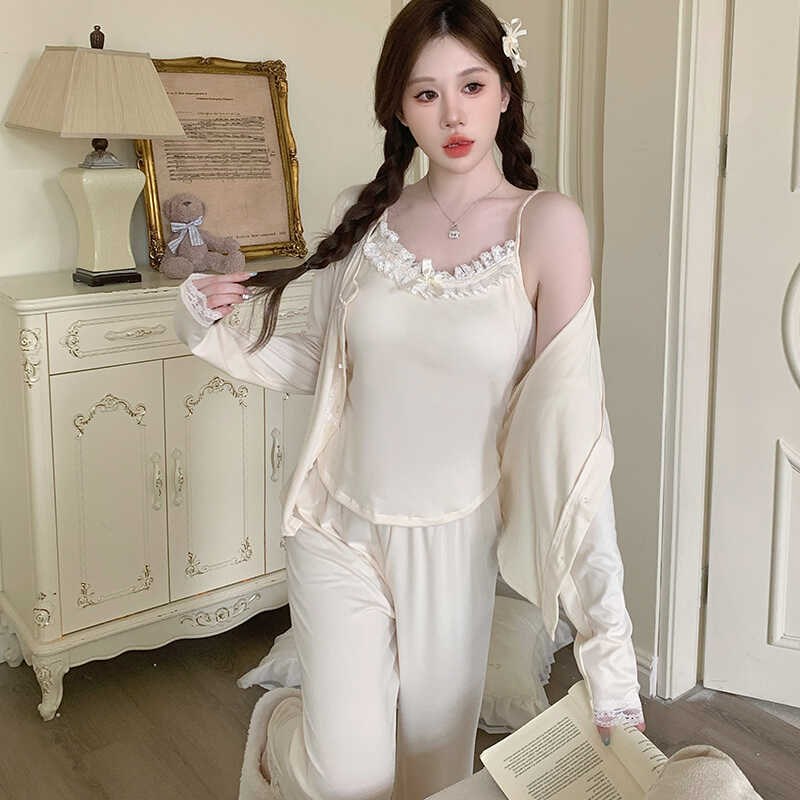 速发性感睡衣2025新款春秋带胸垫甜美少吊带短裤套装莫代尔家居服