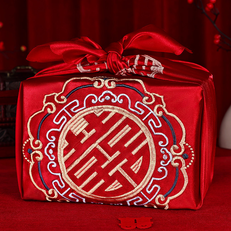速发结婚红袱皮陪嫁包包袱红布新娘嫁用喜盆包裹布婚庆妆品大全喜