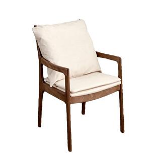 北欧实木黑胡桃木巴顿扶手椅电脑书桌椅靠背椅现代简约樱桃木餐椅