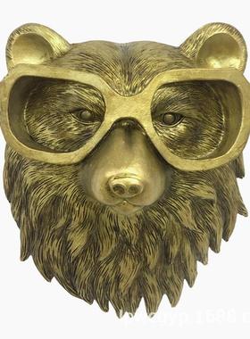 热款仿铜动物壁挂室内家居卧室客厅壁炉办公室墙面挂饰装饰品