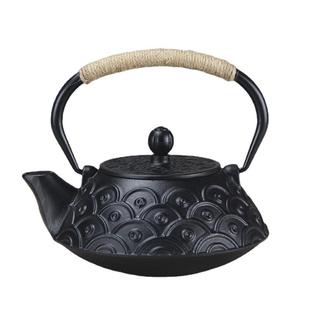800ml鱼鳞纹经典款带过滤网日式煮水泡茶家用养生铸铁壶茶壶茶具
