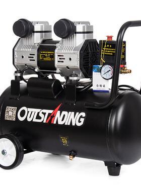 1100W1680W奥突斯空压机气泵无油黑色木工打气喷漆牙科汽修气泵