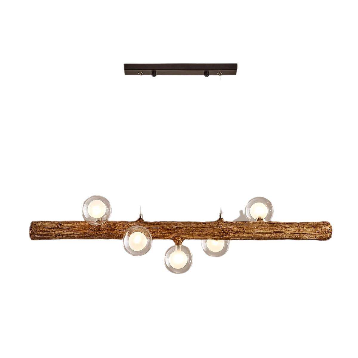 禅意树枝吊灯仿木茶室民宿吧台日式侘寂风餐桌饭厅中式餐饮吊灯