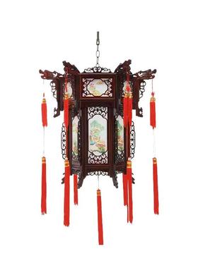 仿古中式实木六角灯笼中国风阳台大门酒店祠堂茶楼宫门头宫廷风