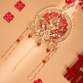 喜结良缘结婚婚礼手工扇成品古风秀禾新中式 出嫁新娘团扇婚扇