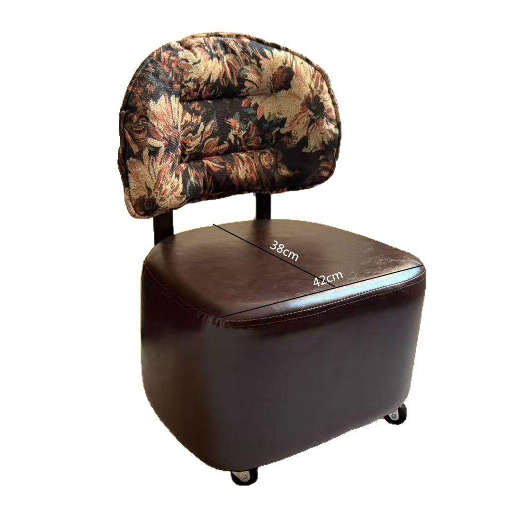 逍遥小沙发提花实木中古靠背旋转凳家用溜溜椅客厅沙发凳换鞋凳子,住宅家具,矮凳,淘宝优惠券,粉丝福利购,淘宝优惠卷