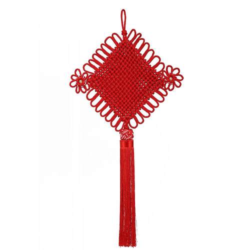 手工编织中国结线结春节大号客厅玄关喜庆乔迁夜明珠双耳花挂件