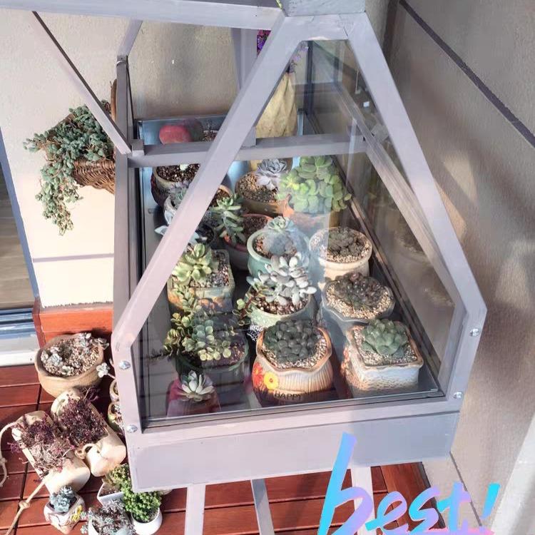 实木落地玻璃花房温室多肉植物阳光暖房防冻室内阳台花园复古花架