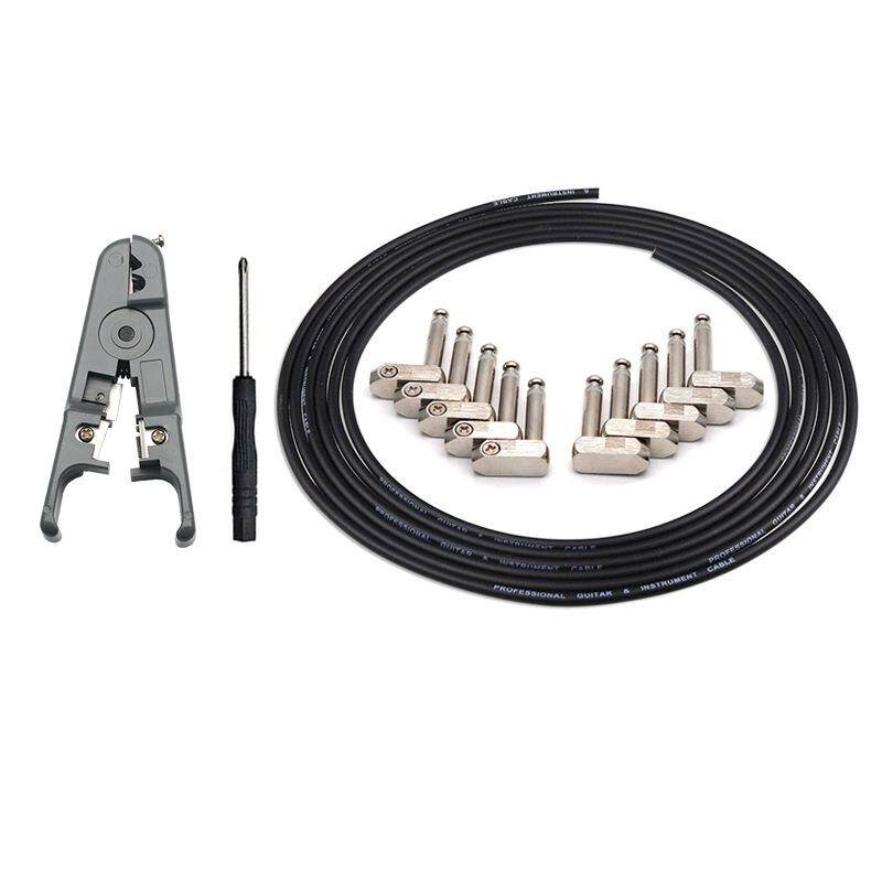 DIY免焊接音频线6.35输出吉他效果器线电吉他贝斯弯头音频连接线