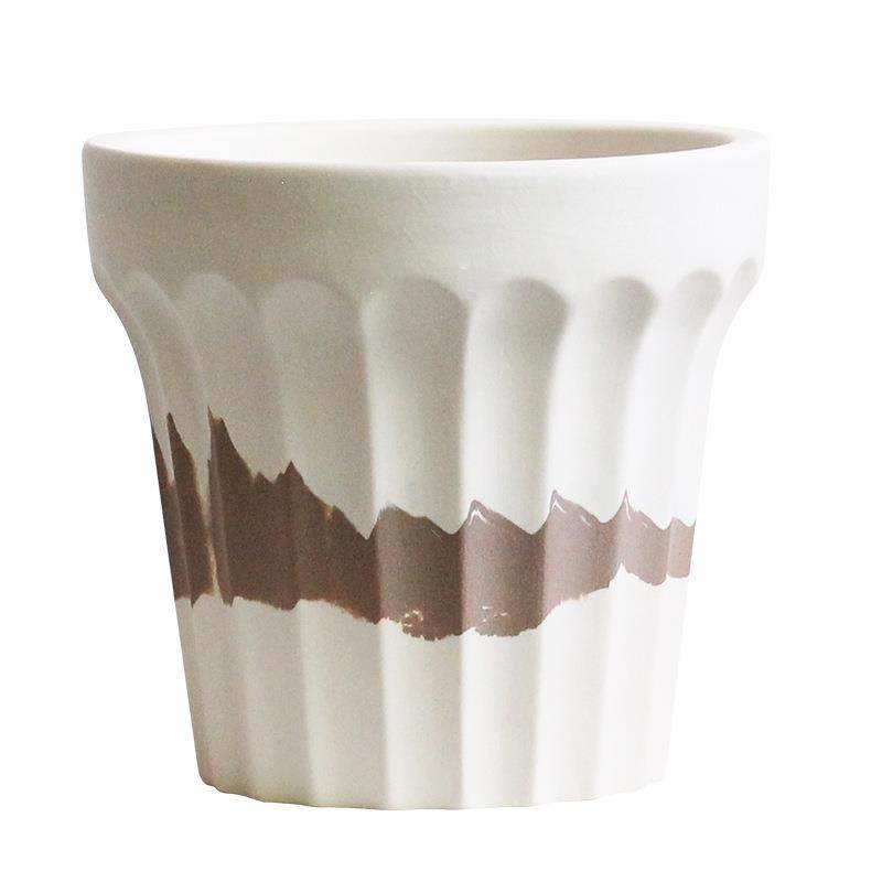 韩式创意ins桌面陶瓷花盆兰花网红秋海棠套盆透气绿植盆栽盆器,家居饰品,花盆,淘宝优惠券,粉丝福利购,淘宝优惠卷