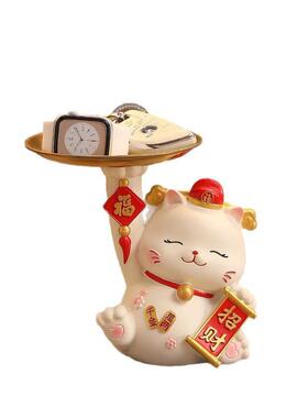 招财猫钥匙收纳玄关摆件新年装饰品乔迁新居布置搬家入宅礼物全套