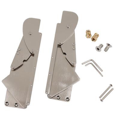 下翻式柜门支撑配件不锈钢支架五金书桌翻动台面连接件下拉式铰链