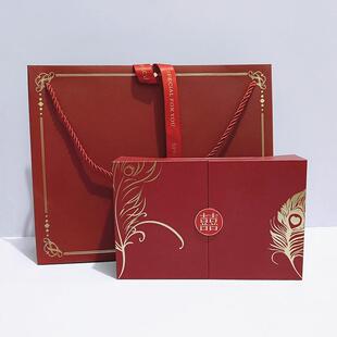 高档双开三四金结婚首饰盒定亲聘礼订婚盒子彩礼提亲高级礼品包装