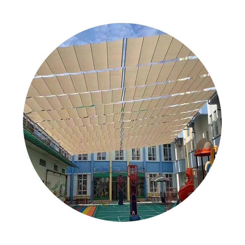 幼儿园用电动遮阳帘操场/游乐场/商业街游泳池电动伸缩遮阳蓬天幕