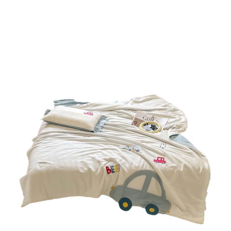 儿童夏季天丝夏凉被卡通男孩莫代尔空调被幼儿园小被子可机洗薄被