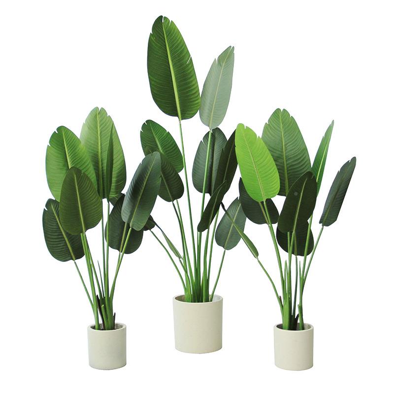 摆北欧旅装蕉植物盆栽仿真饰假绿人植大型盆景盆栽网红室内客CEV