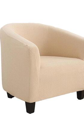 全包单人沙发套半圆夏季凉灰色防猫抓通用型罩ins盖布扶手ins风