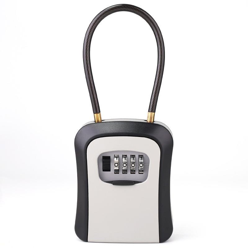 装修公司属工地店民宿免安装钥匙盒四位金挂式密码纳盒钢收丝G2-