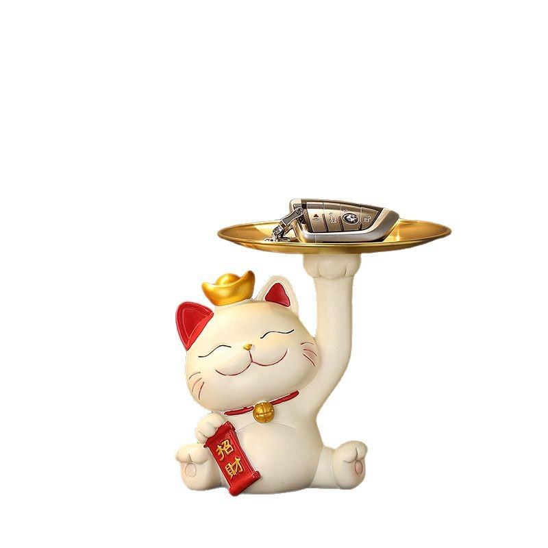 招财乔迁新居玄关钥匙收摆件家门KOD居口鞋柜客厅电纳视猫柜装饰