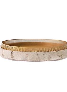 北欧轻奢创意金属果盘样板间售楼处餐桌客厅家居摆件托盘软装饰品