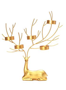 新款欧美多色麋鹿烛台装饰餐厅摆件工艺品家庭餐桌浪漫情调烛光