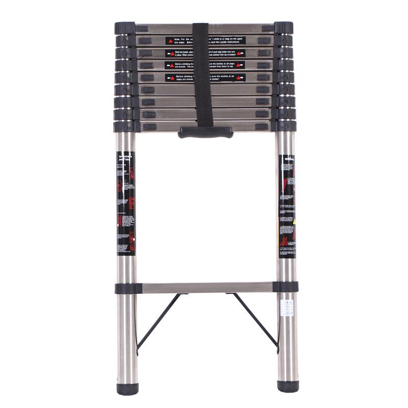 加管步距40厘长不锈钢伸缩梯承重公15A26不锈0斤米单梯防晃直梯