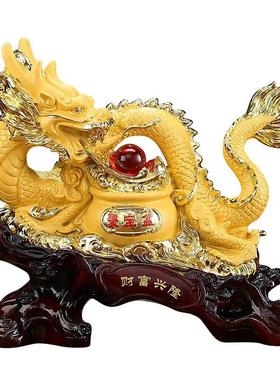 生肖龙摆件招财工艺品青龙助运龙饰品招财葫芦办公室摆设开业送礼