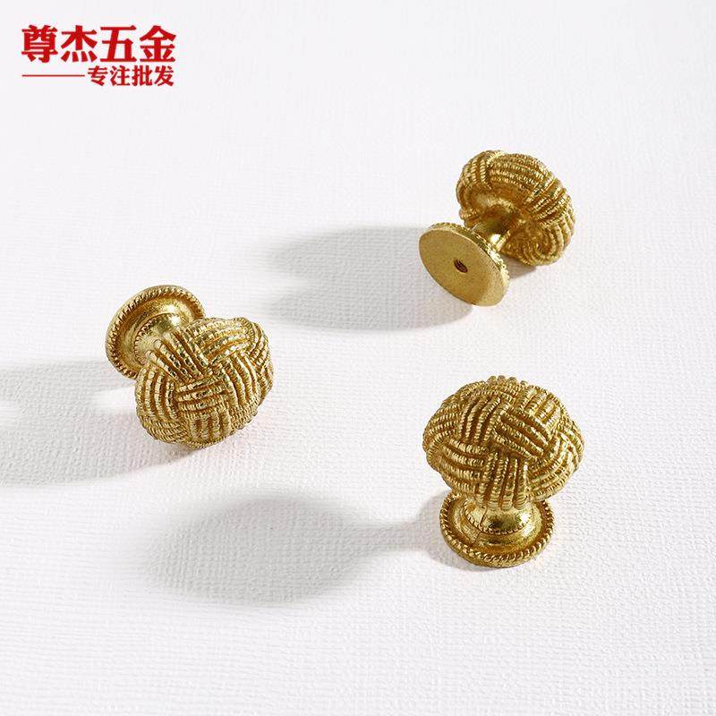 铜拉手柜门黄铜拉手美式单孔衣橱把手柜子中国结门把拉手法式把手,住宅家具,拉手,淘宝优惠券,粉丝福利购,淘宝优惠卷