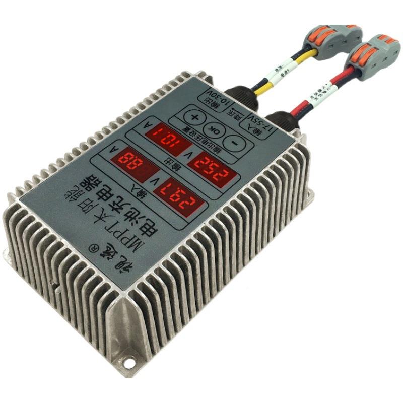 MPPT阳能控制器12V2太4V电池充电电SY-M200S压0-130V调显示可全自