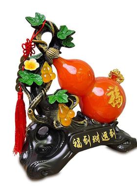 品福到财运新年喜庆红色葫芦摆件客厅家到福到财运电视柜工艺摆件