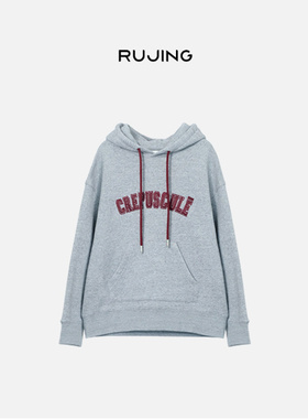 RUJING丨黑标【罗家卫衣】AIM加厚罗家全棉花灰色抓绒卫衣-ZJ25E6