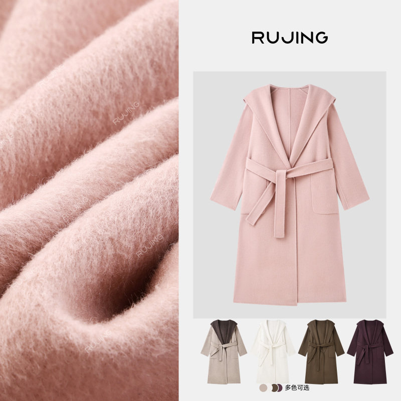 RUJING丨黑标 【Max连帽长款】重磅手工70%羊毛30%羊绒/90%羊毛10,女装/女士精品,羊绒大衣,淘宝优惠券,粉丝福利购,淘宝优惠卷