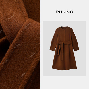 RUJING丨黑标 【栗色晚风】70%羊毛30%羊绒大衣-65S165
