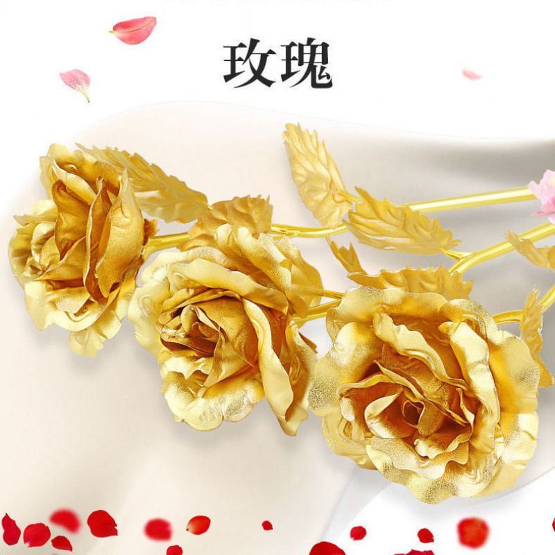 金箔花束DIY材料金玫瑰花大号25cm开学送老师毕业季520情人节