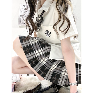 「黑板报」林间风铃jk制服黑板报同格学生短裙学院风制服校供格子