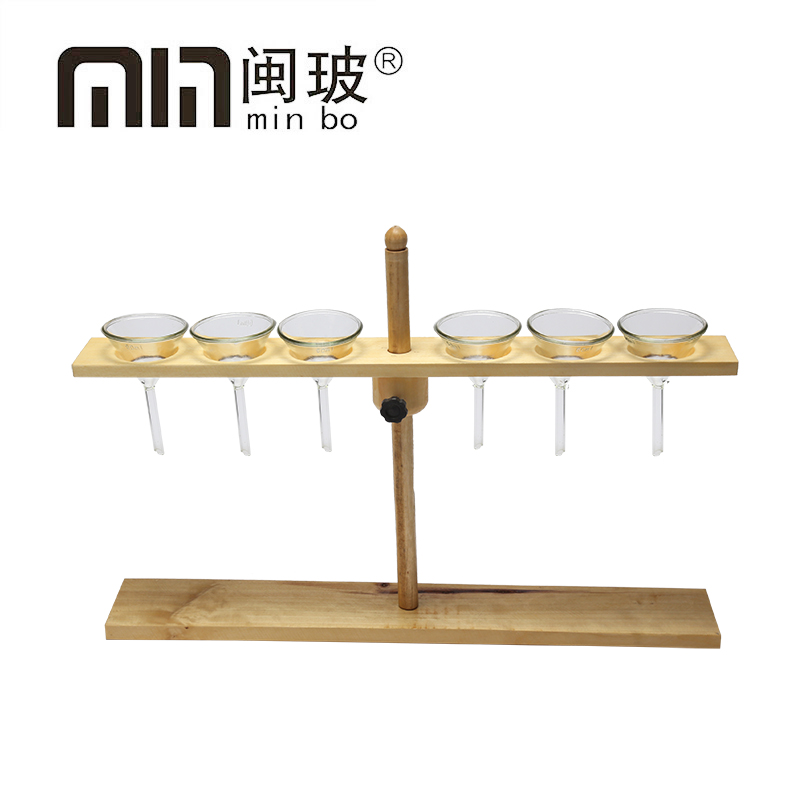 木质漏斗架 2/4/6孔 孔径3.2cm 滴管架漏斗架 木头试管架实验仪器