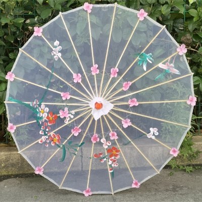 舞蹈演出道具工艺伞透明绢布花瓣伞旗袍走秀回娘家广场表演拍照伞