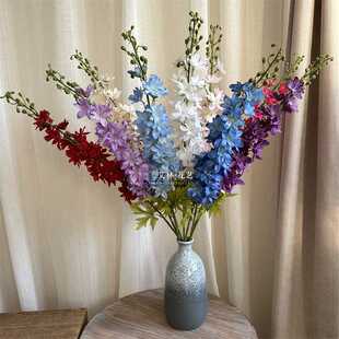 新款莱菲飞燕草 大花飞燕草仿真花婚庆线条花材紫罗兰风信子假花