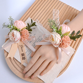 新款 超仙唯美新郎新娘结婚胸花伴娘团手腕花高级家人全套仿真襟花