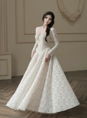 越南小众品牌SoVintage吊带蕾丝法式长款连衣裙+长袖外搭优雅礼服