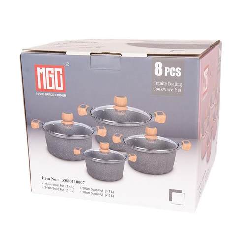 麦饭石锅家用汤锅8件套多功能不粘锅炖锅蒸煮锅砂锅压铸铝锅