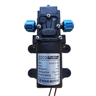 12V60W四分直流自吸喷雾水泵増压回流隔膜泵抽水泵东盟非洲货源