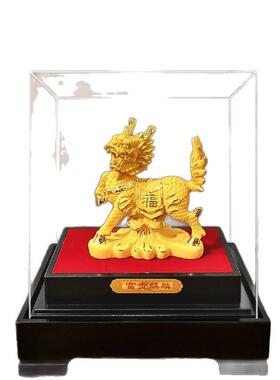 绒沙金麒麟摆件招财纳福麒麟家居店铺办公公司开业乔迁赠送礼品