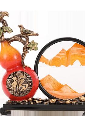 新中式创意流沙画沙漏葫芦摆件客厅玄关电视柜酒柜办公室高档装饰