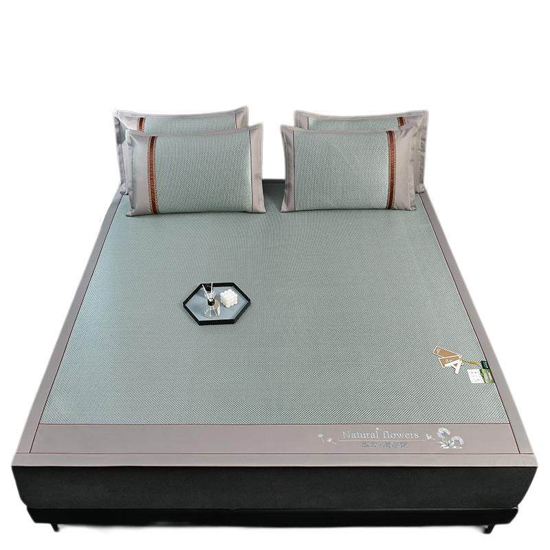 简约加厚冰丝藤席三件套母婴凉席绑带款夏季可水洗折叠凉感席,床上用品,藤席,淘宝优惠券,粉丝福利购,淘宝优惠卷