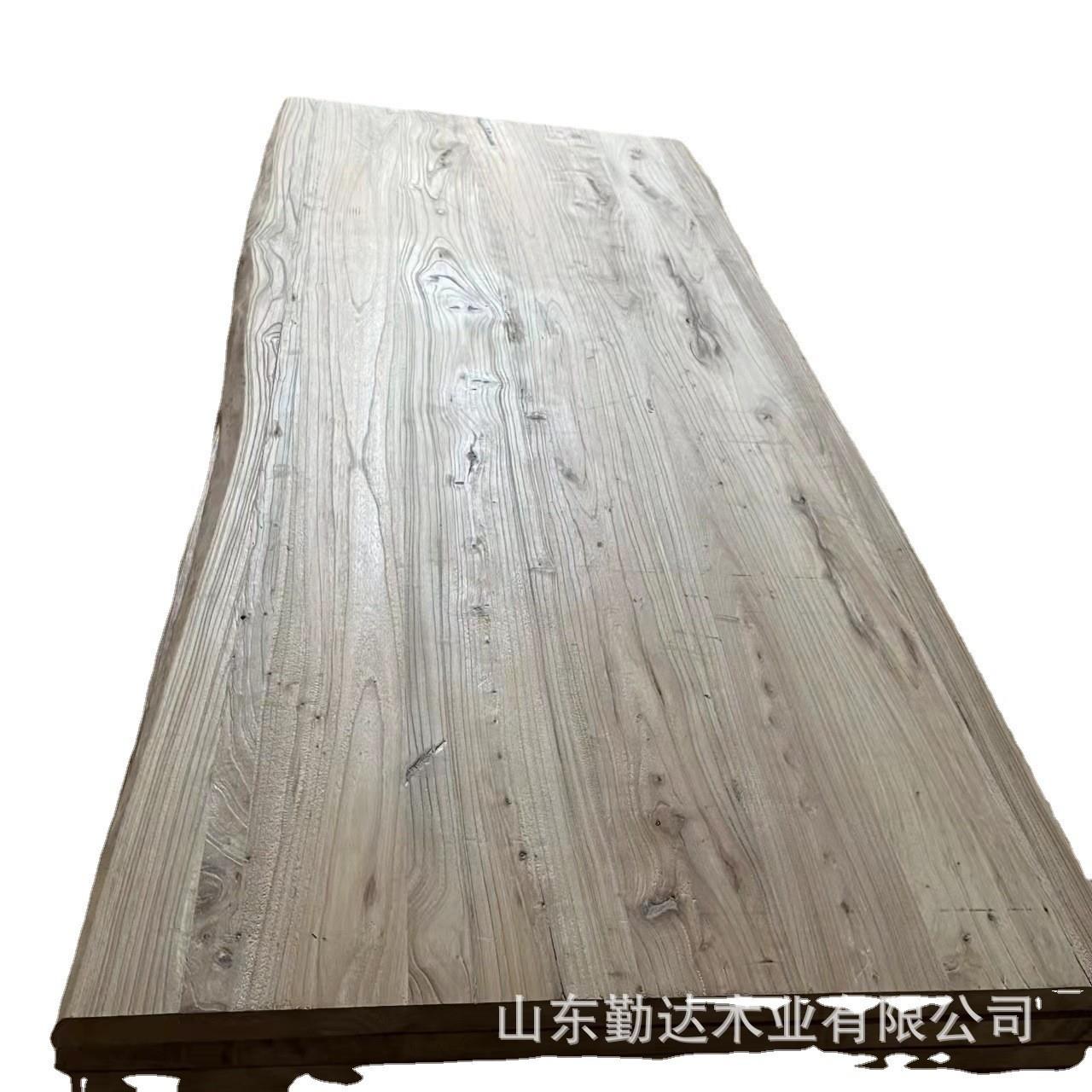 老榆木餐桌板大桌面板飘窗台面板桌面隔板桌面吧台面板榆木