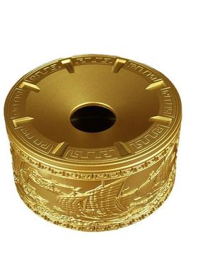 黄铜防风烟灰缸漏斗防烟灰办公室客厅桌面摆件一帆风顺纯铜烟灰缸